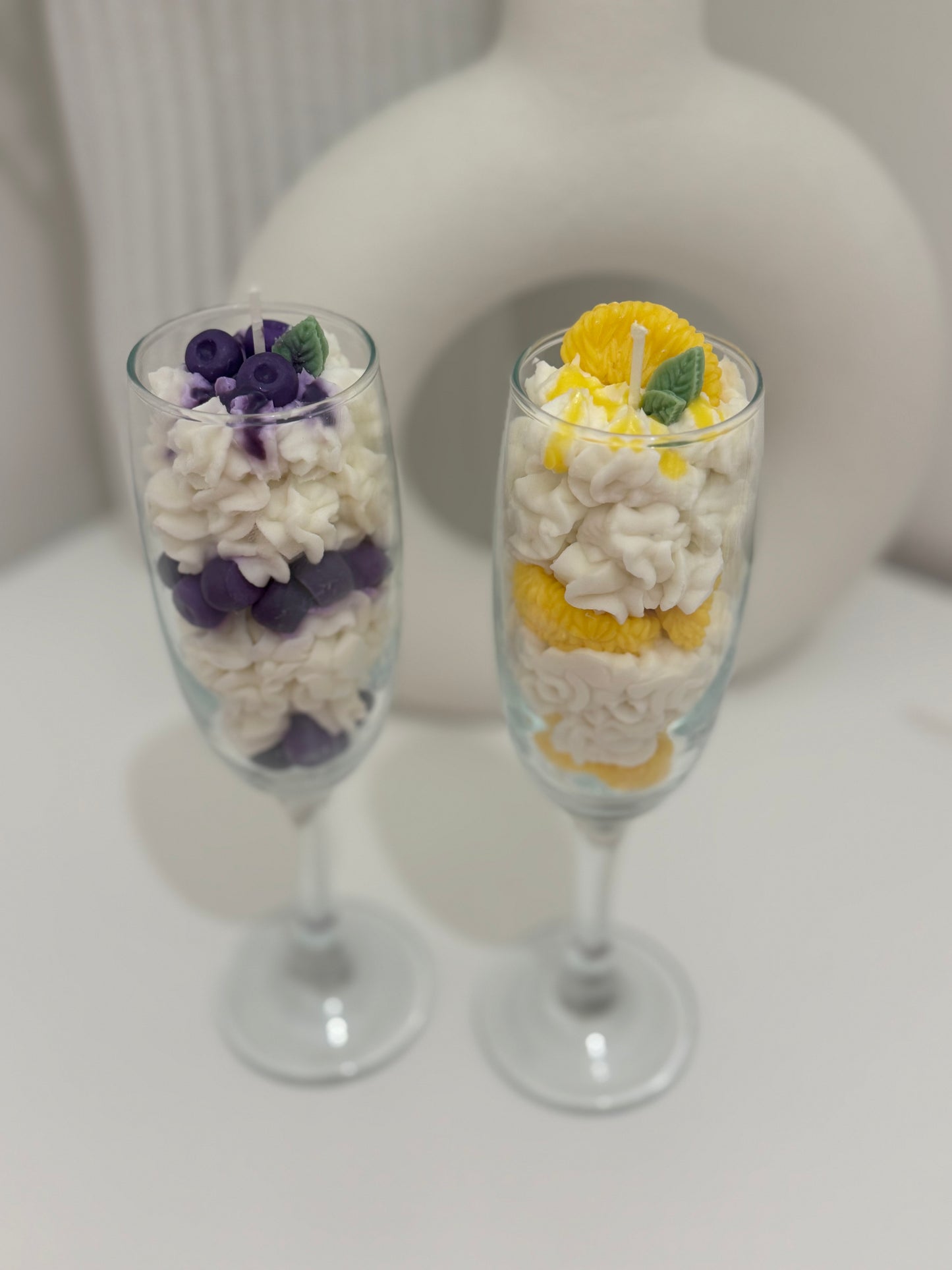 Cream Candle-(Lemon & Blueberry )