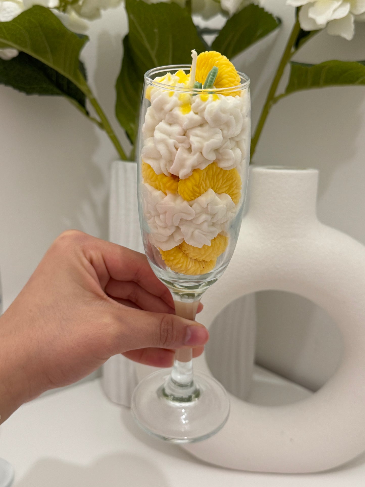 Cream Candle-(Lemon & Blueberry )