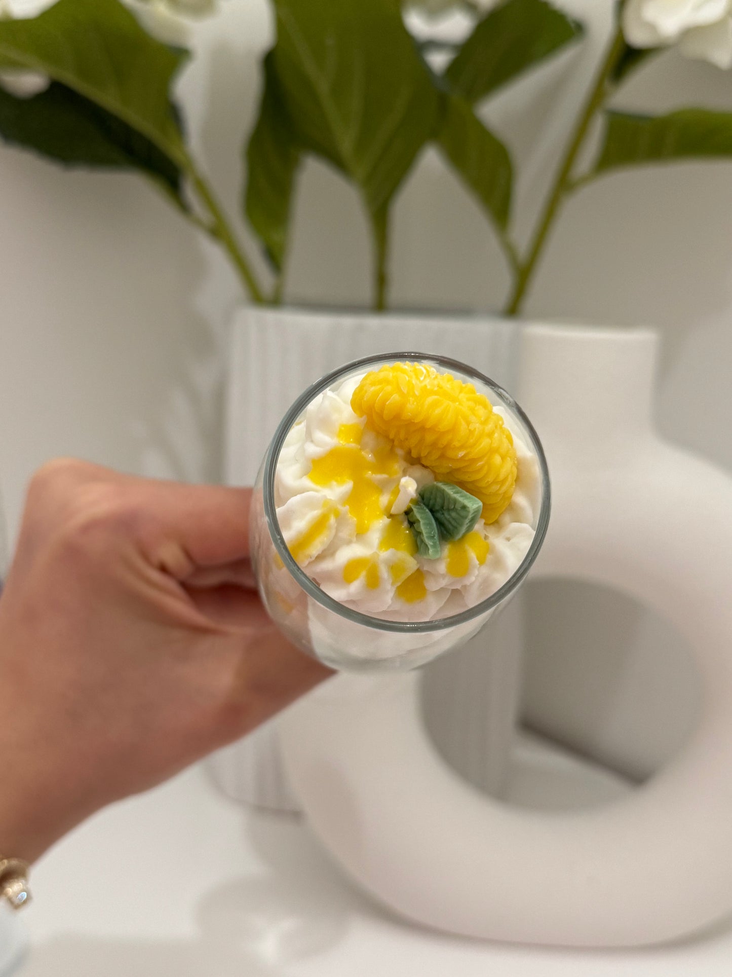 Cream Candle-(Lemon & Blueberry )