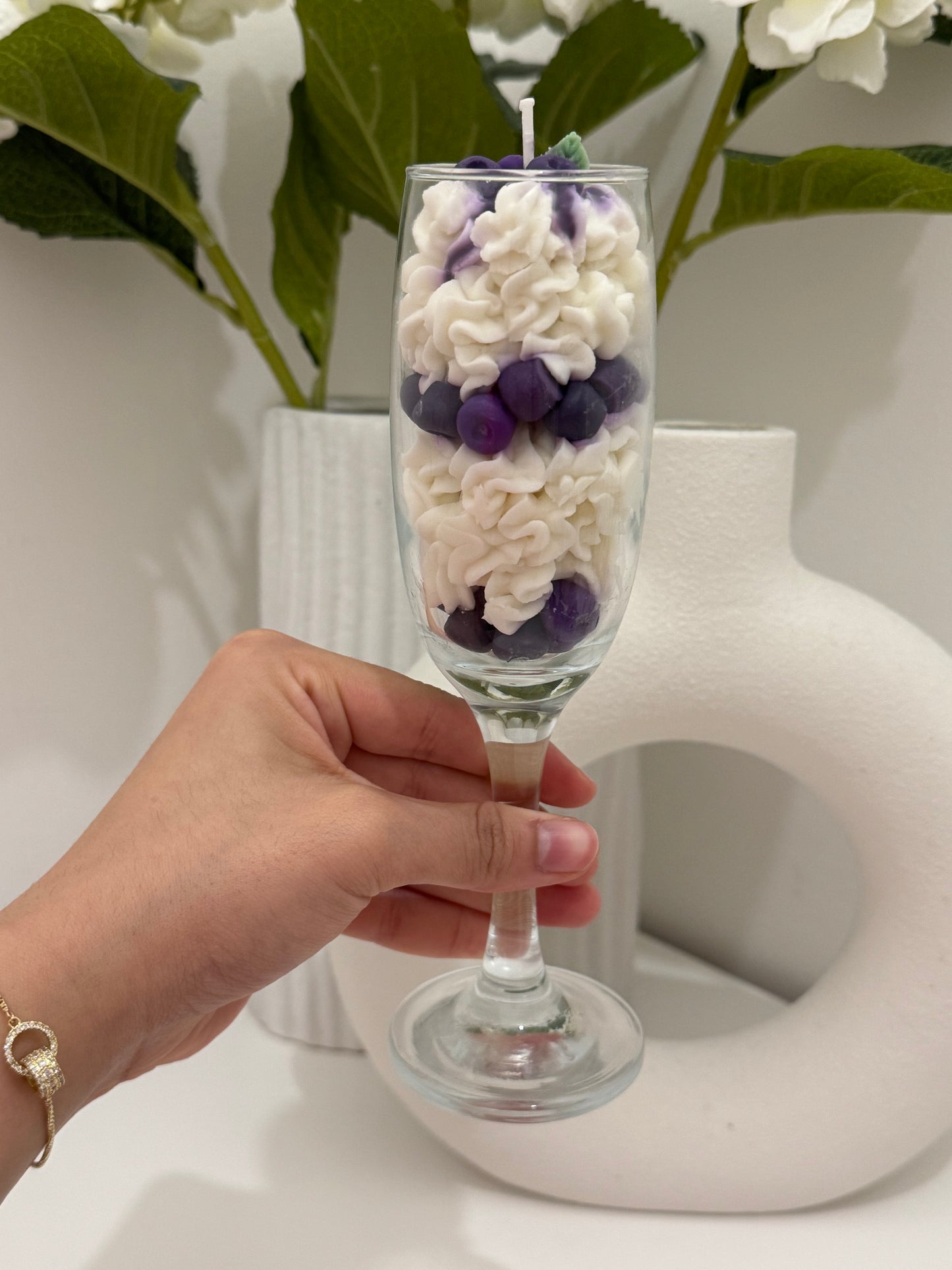 Cream Candle-(Lemon & Blueberry )