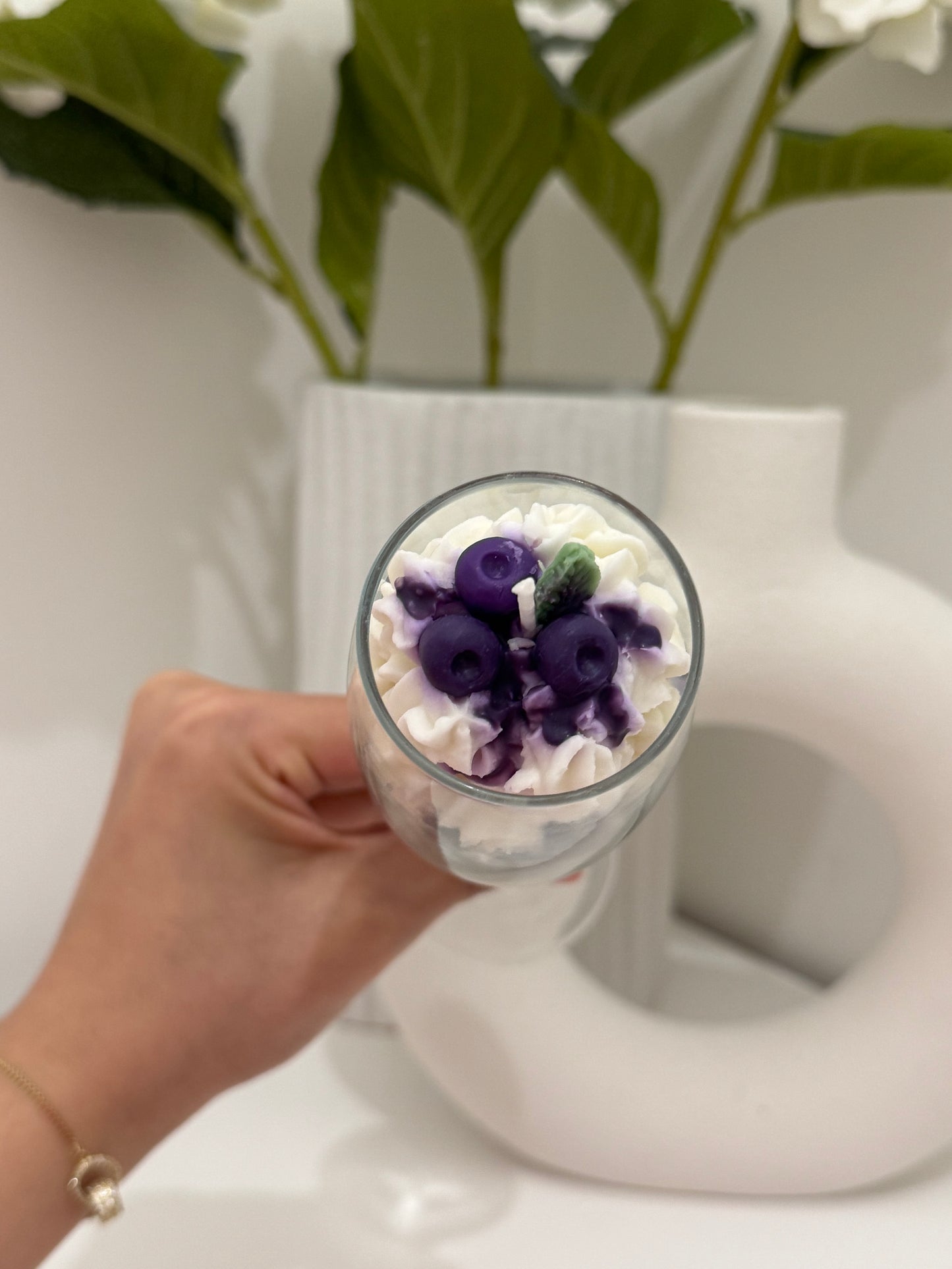 Cream Candle-(Lemon & Blueberry )
